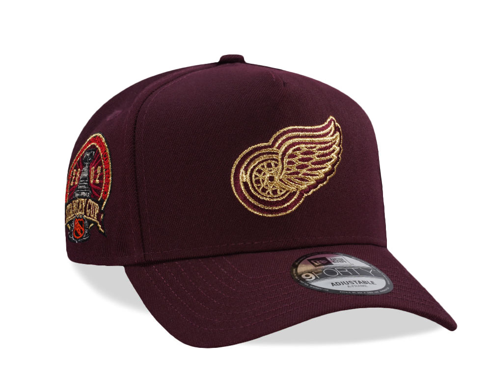 New Era Detroit Red Wings Stanley Cup Champions 2002 Maroon Prime Edition 9Forty A Frame Snapback Gorra