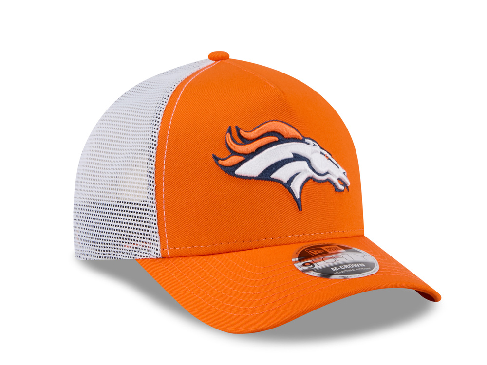 New Era Denver Broncos Official Team Color Edition 9Forty M Crown A Frame Trucker Snapback Gorra