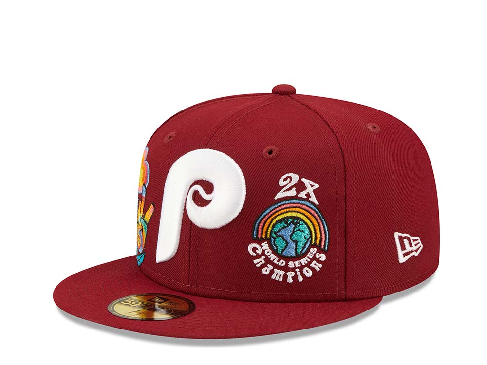New Era Philadelphia Phillies 2x World Series Champions - Maroon Groovy Edition 59Fifty Fitted Gorra