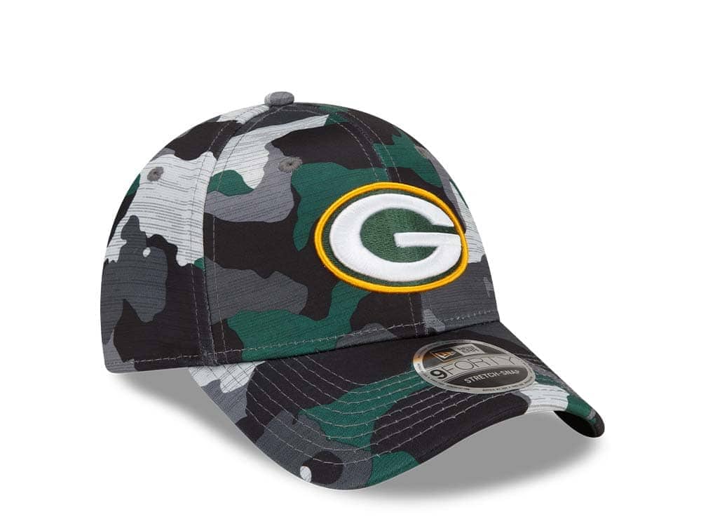 New Era Green Bay Packers NFL Training Camp 22 Camo 9Forty Stretch Snapback Gorra