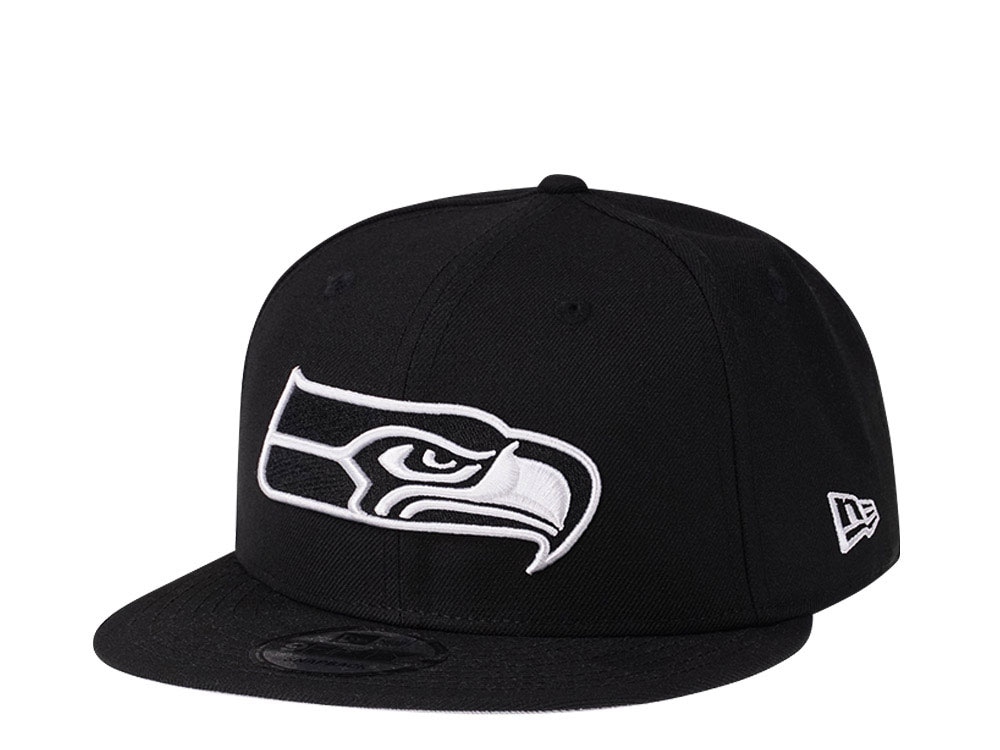 New Era Seattle Seahawks Black & White Snapback 9Fifty Gorra