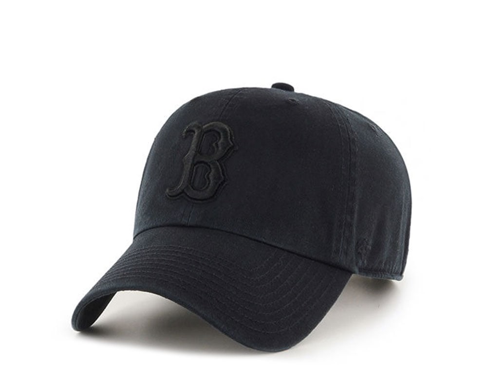 47Brand Boston Red Sox Clean Up All Black Strapback Gorra