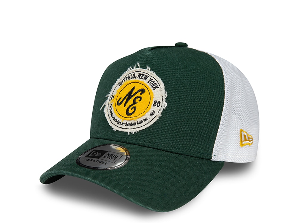 New Era Washed Patch Green A Frame Trucker Snapback Gorra