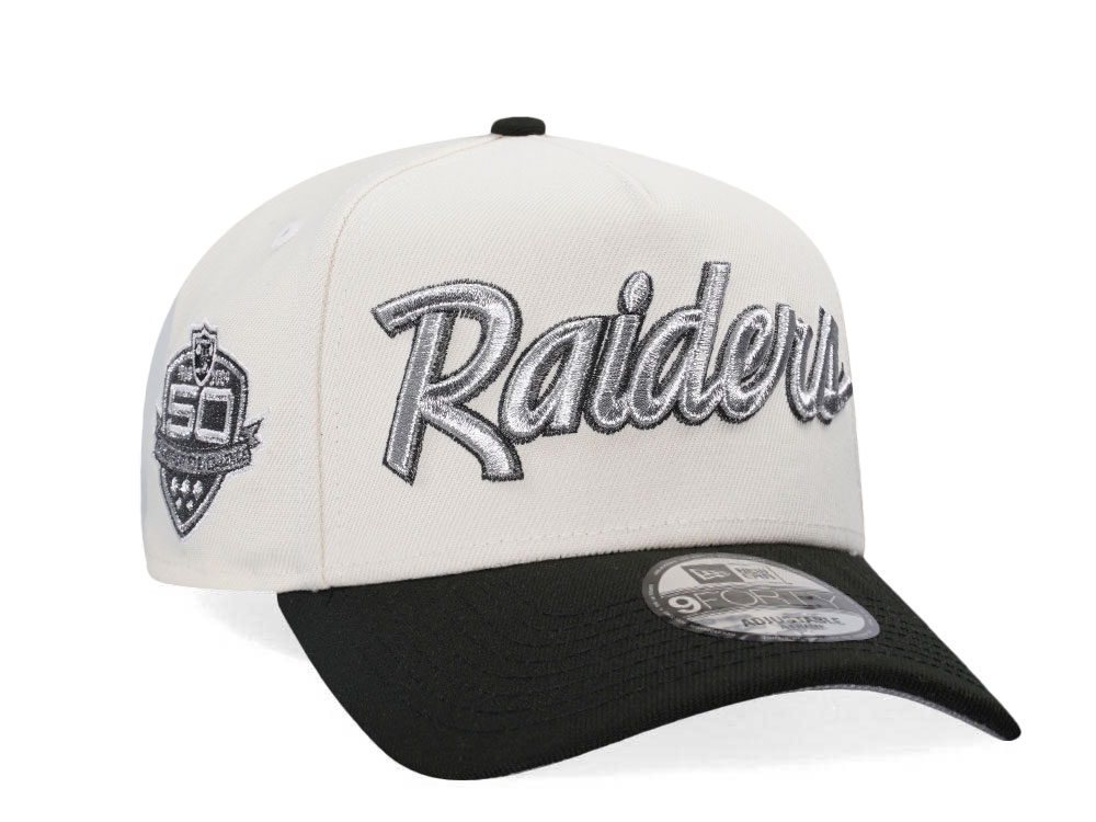 New Era Las Vegas Raiders 50th Anniversary Chrome Two Tone Edition 9Forty A Frame Snapback Gorra
