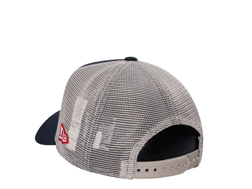 New Era Boston Red Sox Vintage Script Navy Trucker Edition 9Forty A Frame Snapback Gorra