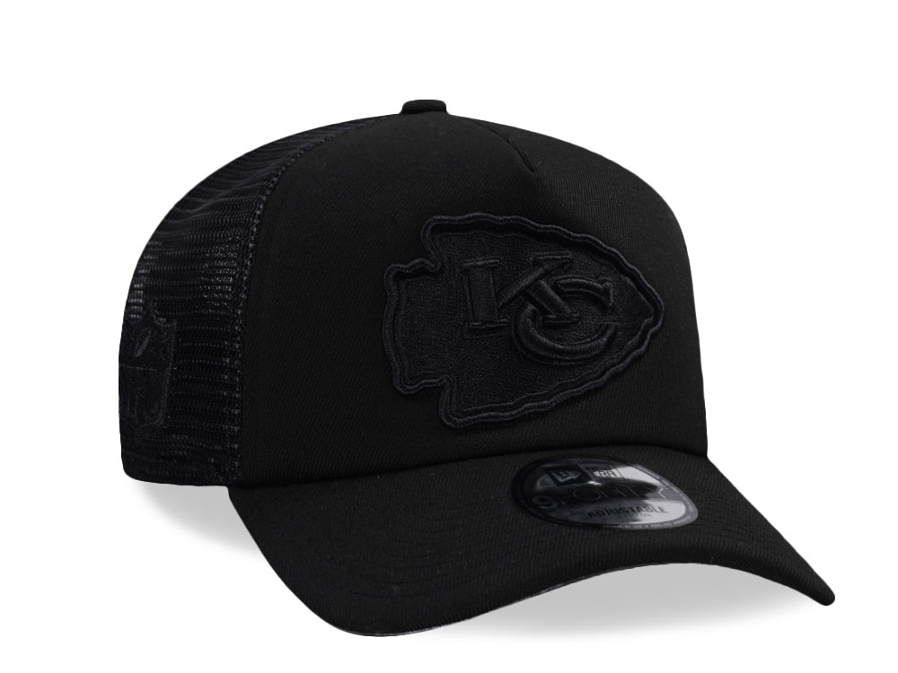 New Era Kansas City Chiefs Black Foam Trucker 9Forty A Frame Snapback Gorra