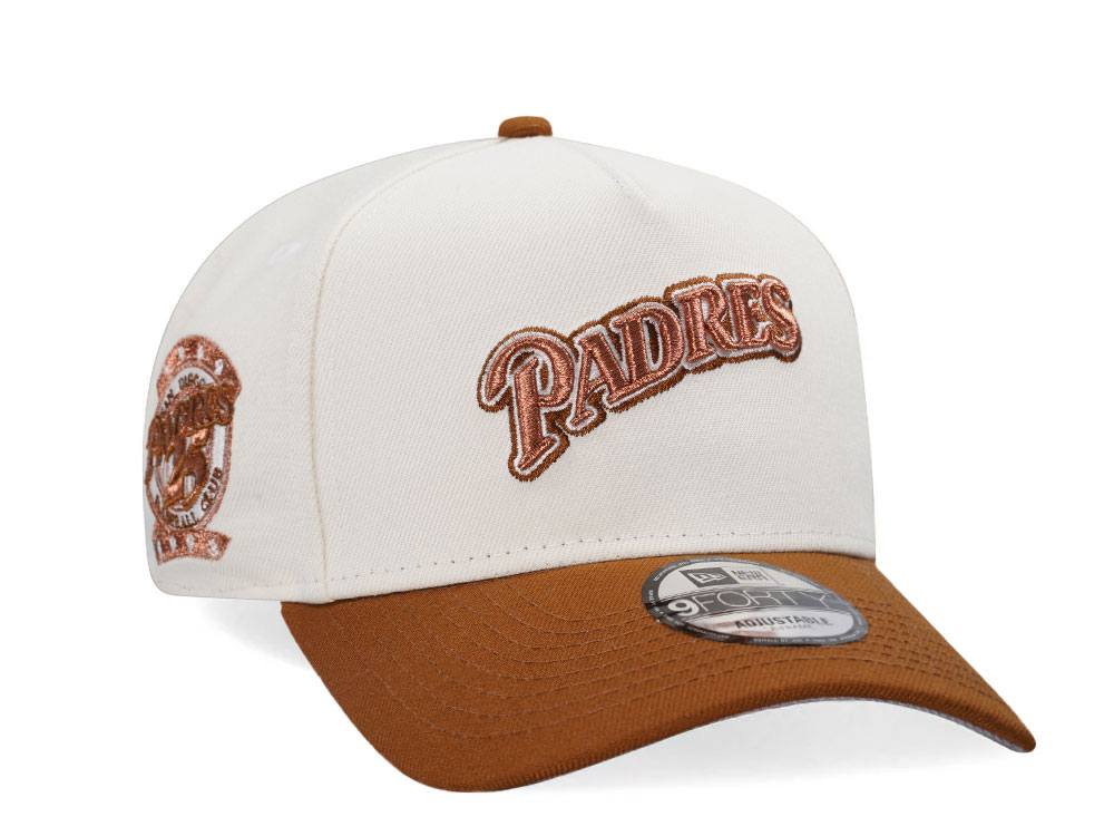 New Era San Diego Padres Chrome Copper Two Tone 9Forty A Frame Snapback Gorra