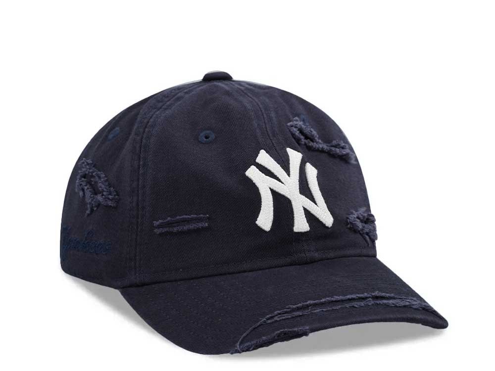 New Era New York Yankees Navy Washed Distress 9Twenty Strapback Gorra