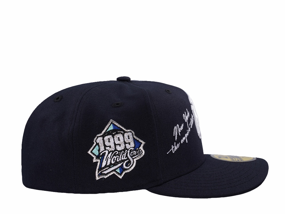 New Era New York Yankees World Series 1999 Script Navy Prime Edition Pre Curved 59Fifty Fitted Gorra