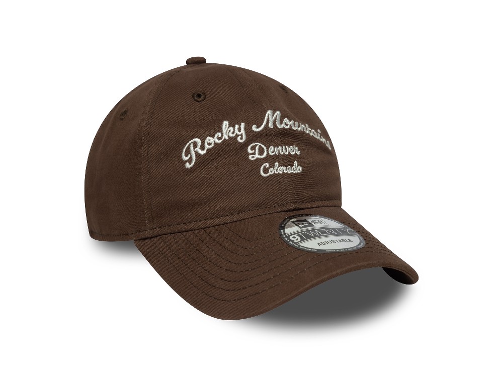 New Era Rocky Mountains Wordmark Brown 9Twenty Strapback Gorra
