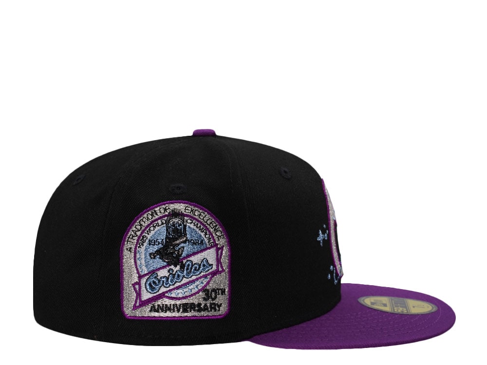 New Era Baltimore Orioles 30th Anniversary Metallic Plum Two Tone Edition 59Fifty Fitted Gorra