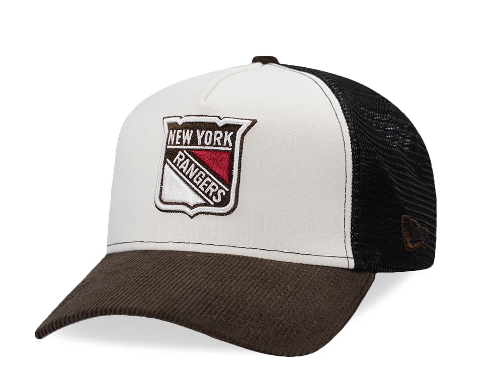 New Era New York Rangers Creme Two Tone Edition 9Forty A Frame Trucker Snapback Gorra