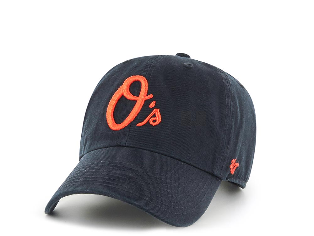 47Brand Baltimore Orioles Black and Orange Clean up Strapback Gorra