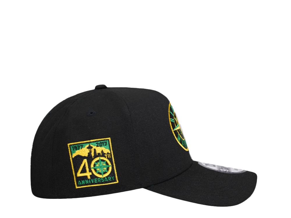 New Era Seattle Mariners 40th Anniversary Throwback Black Edition 9Forty A Frame Snapback Gorra