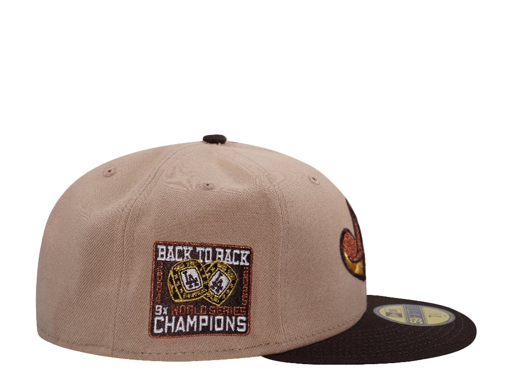 New Era Los Angeles Dodgers Back to Back Champions Camel Prime Edition 59Fifty Fitted Gorra