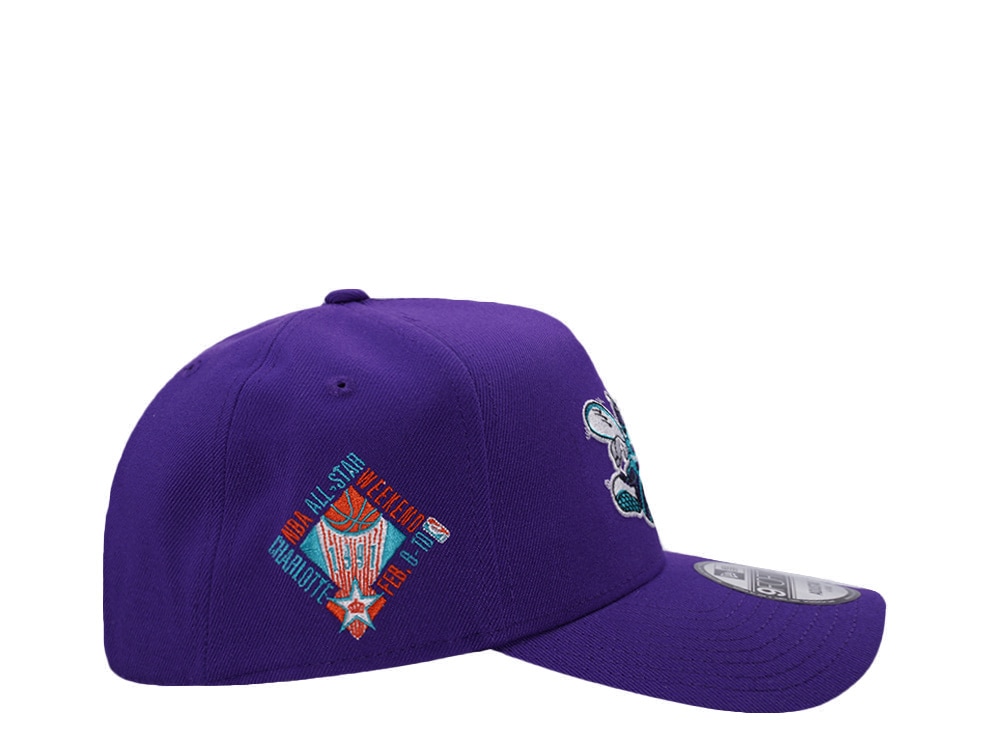 New Era Charlotte Hornets All Star Game 1991 Purple Prime Edition 9Forty A Frame Snapback Gorra