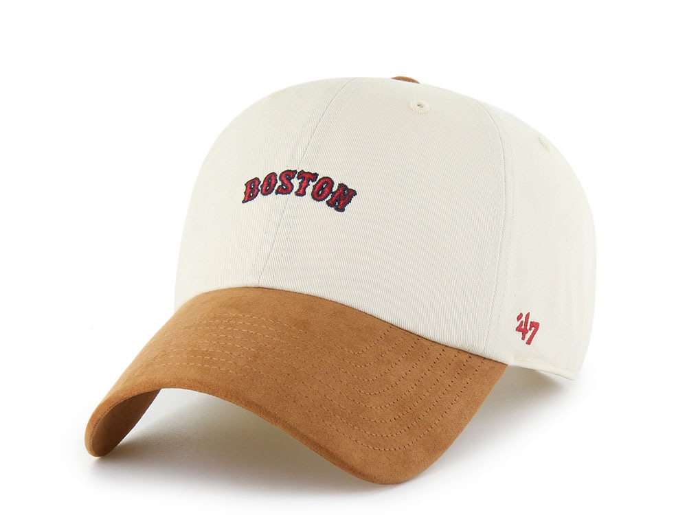 47 Brand Boston Red Sox Script Suede Visor Natural Clean Up Strapback Gorra