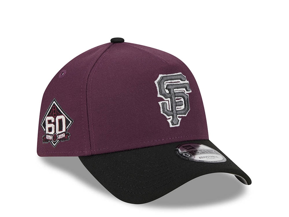 New Era San Francisco Giants 60th Anniversary Two Tone Plum 9Forty A Frame Snapback Gorra