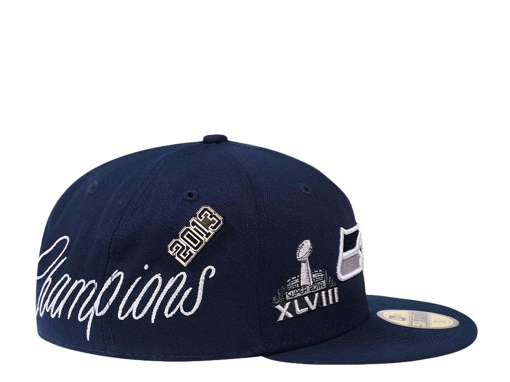 New Era Seattle Seahawks Historicchamps Navy 59Fifty Fitted Gorra