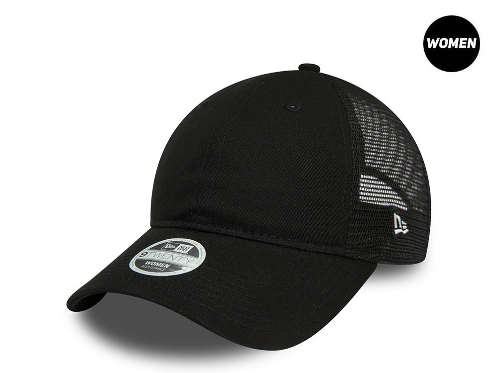 New Era Womens Black 9Twenty Trucker Strapback Gorra
