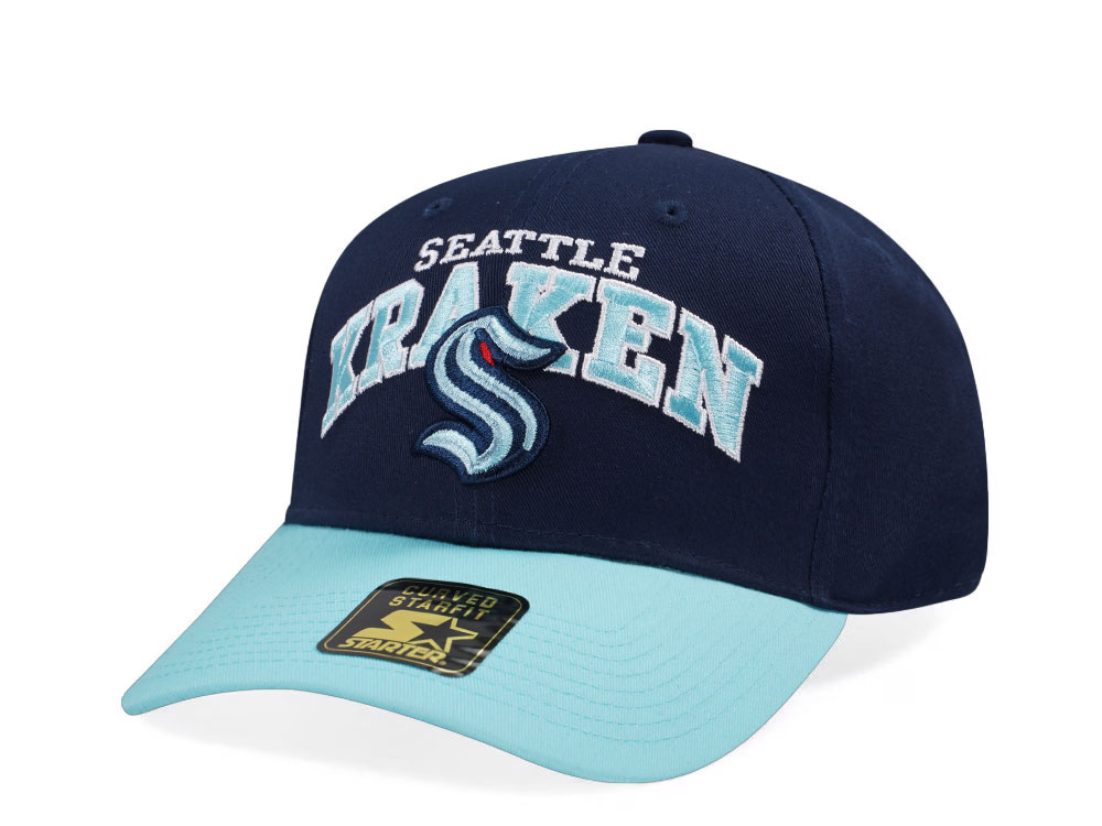 Starter Seattle Kraken Crowd Pleaser Edition Navy Curved Snapback Gorra