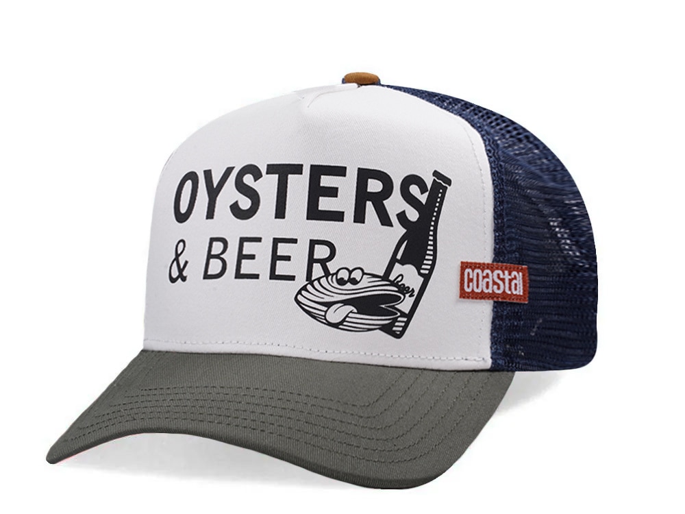 Djinns HFT Oysters and Beer White Coastal Edition Trucker Snapback Gorra