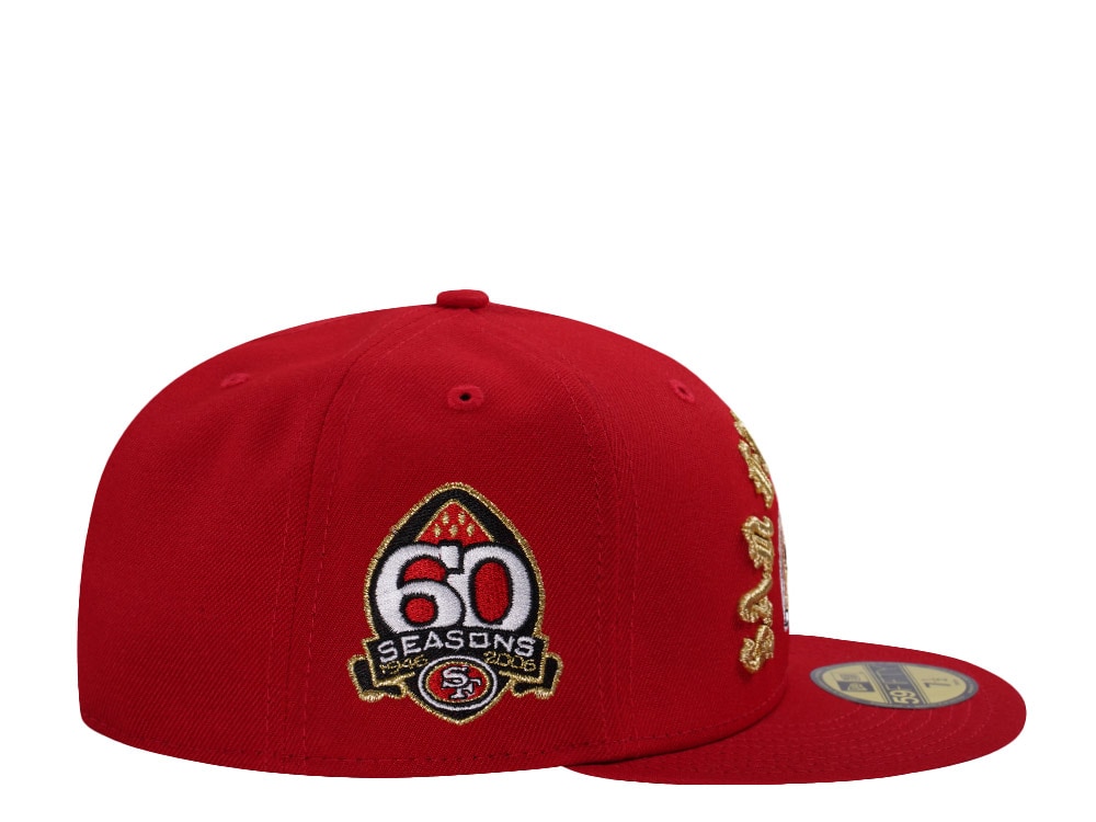 New Era San Francisco 49ers 60th Anniversary Scarlet Prime Edition 59Fifty Fitted Gorra