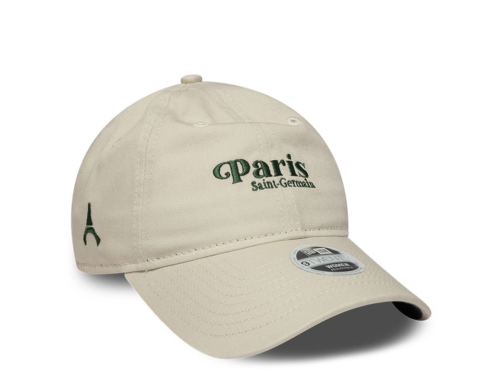 New Era Paris Saint Germain Script Ivory Prime Edition Womens 9Twenty Adjustable Gorra