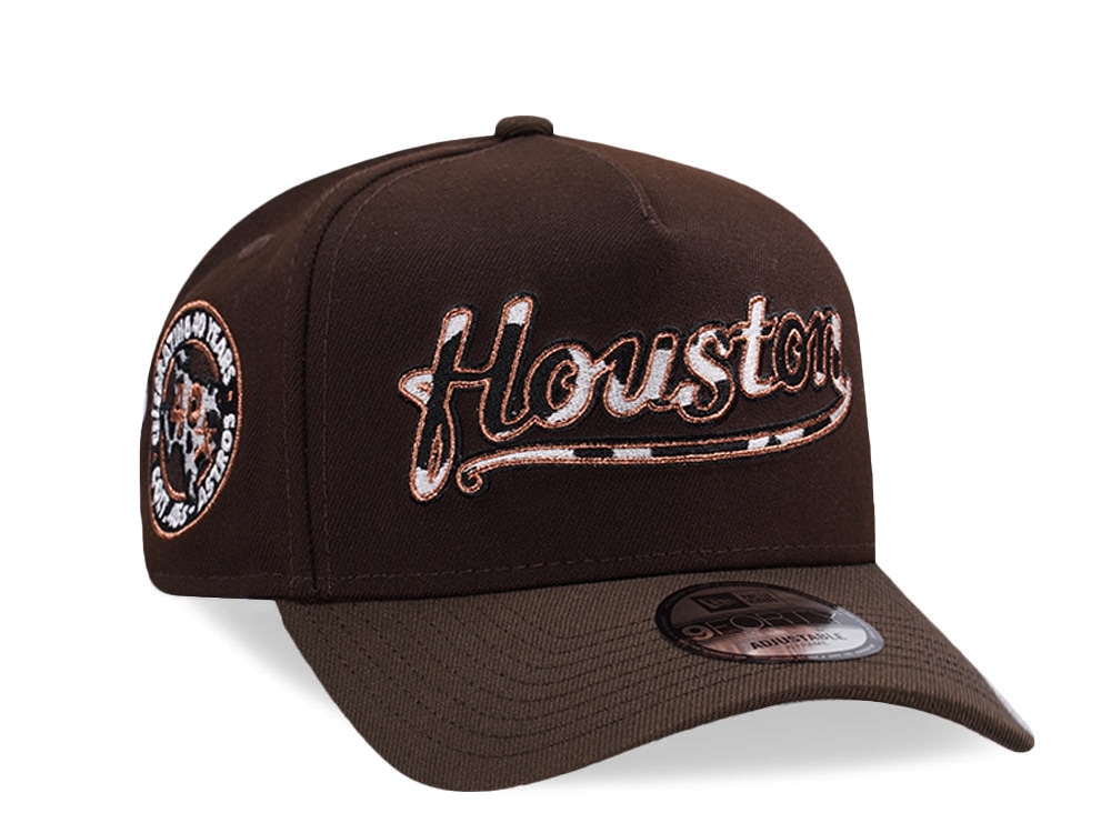 New Era Houston Astros 40th Anniversary Cow Burnt Wood Two Tone Edition 9Forty A Frame Snapback Gorra