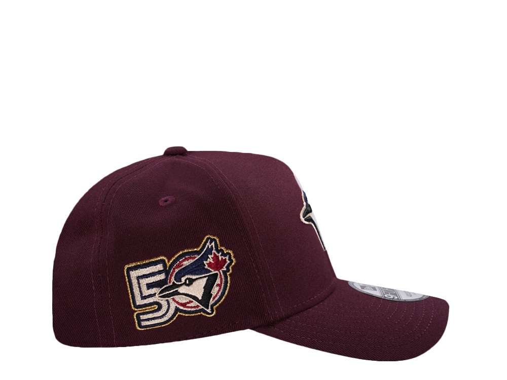 New Era Toronto Blue Jays 50th Anniversary Maroon Prime Edition 9Forty A Frame Snapback Gorra