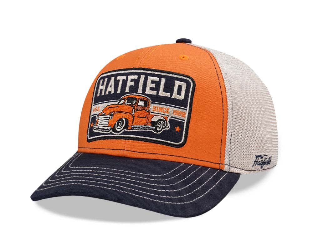 Hatfield Truck Orange Ivory Trucker Snapback Gorra