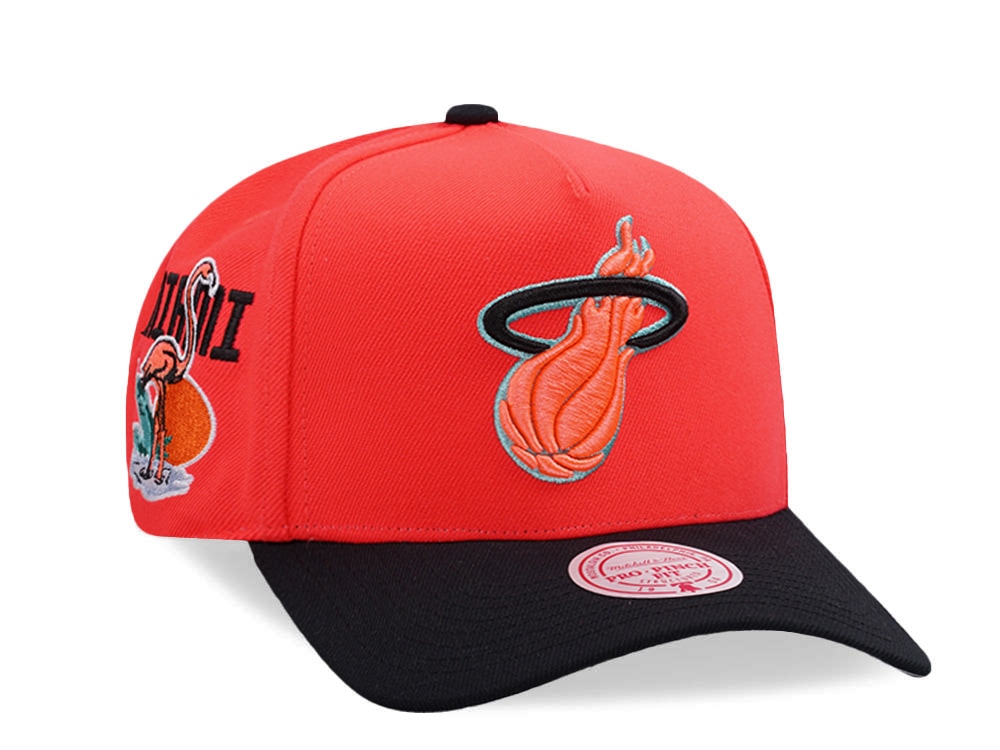 Mitchell & Ness Miami Heat NBA In The City Neon Orange Edition Pro Pinch Fit Snapback Gorra