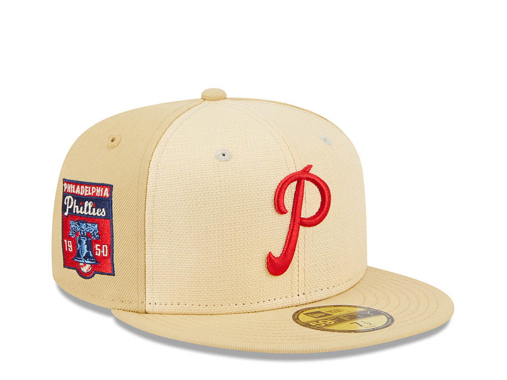 New Era Philadelphia Phillies 1950 Raffia Front Vegas Gold Edition 59Fifty Fitted Gorra