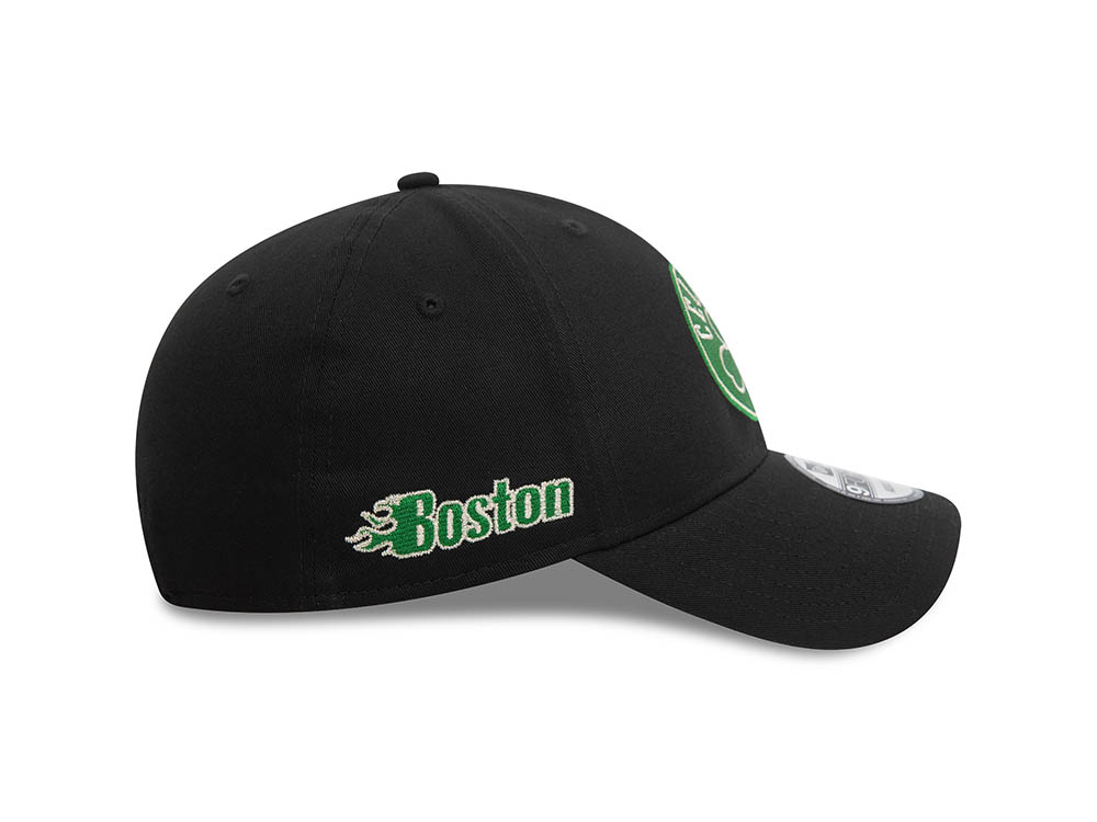 New Era Boston Celtics Black Metallic 9Forty Strapback Gorra