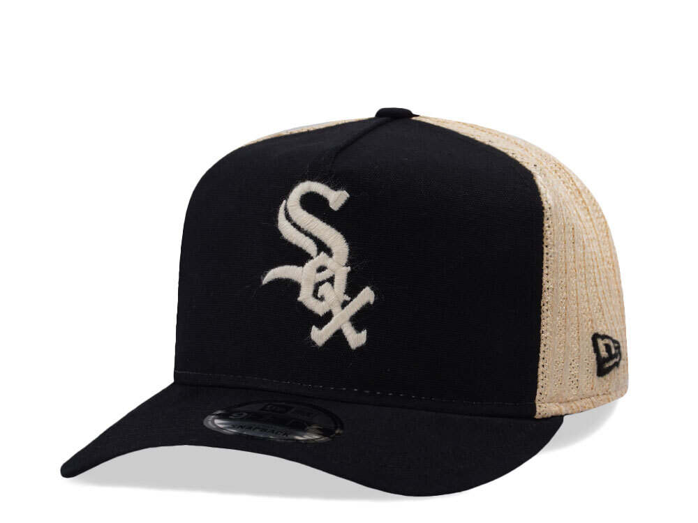 New Era Chicago White Sox Grained Black Edition 9Fifty Trucker A Frame Snapback Gorra