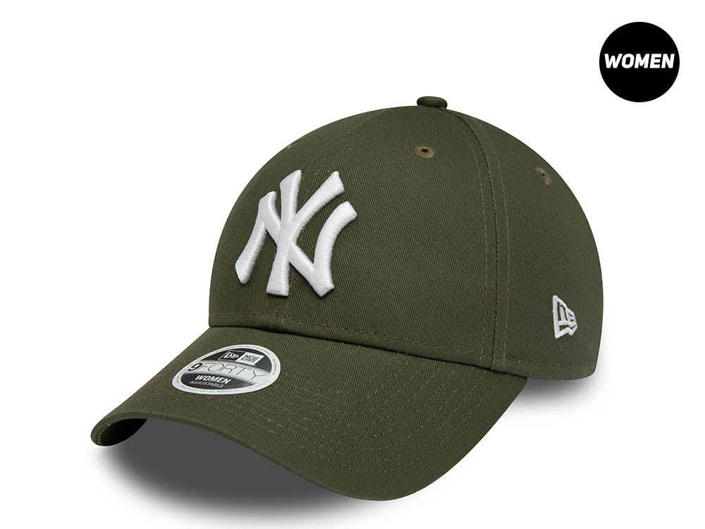 New Era New York Yankees League Essential Olive Womens 9Forty Strapback Gorra