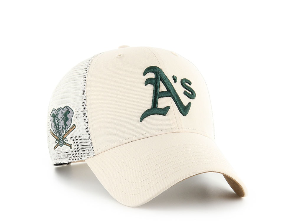 47Brand Oakland Athletics Natural Branson Sure Shot Edition Trucker MVP Snapback Gorra