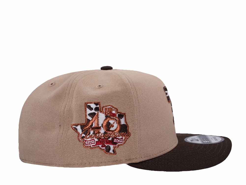 New Era Texas Rangers 40th Anniversary Camel Two Tone Edition 9Fifty A Frame Snapback Gorra