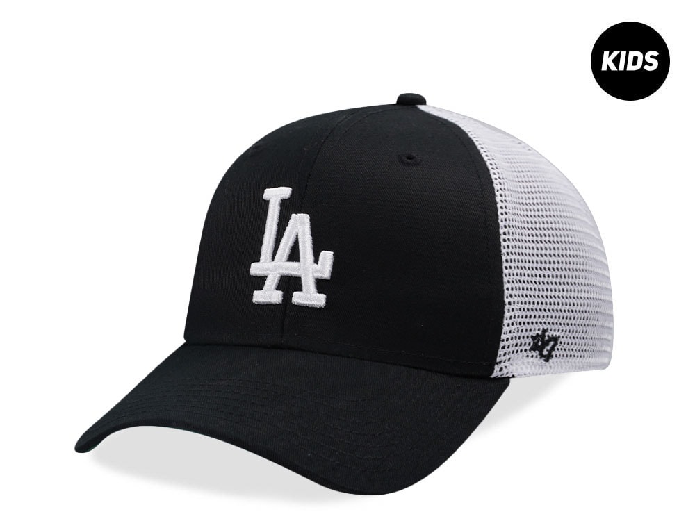 47Brand Los Angeles Dodgers Black MVP Trucker Kids Snapback Gorra