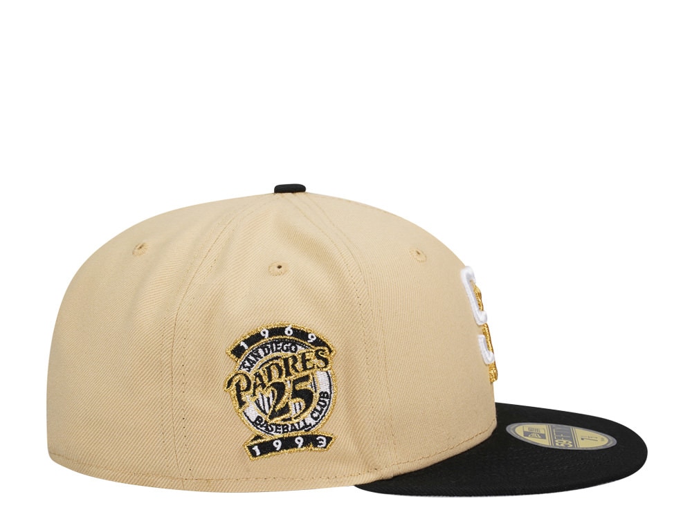 New Era San Diego Padres 25th Anniversary Black Vegas Two Tone Edition 59Fifty Fitted Gorra