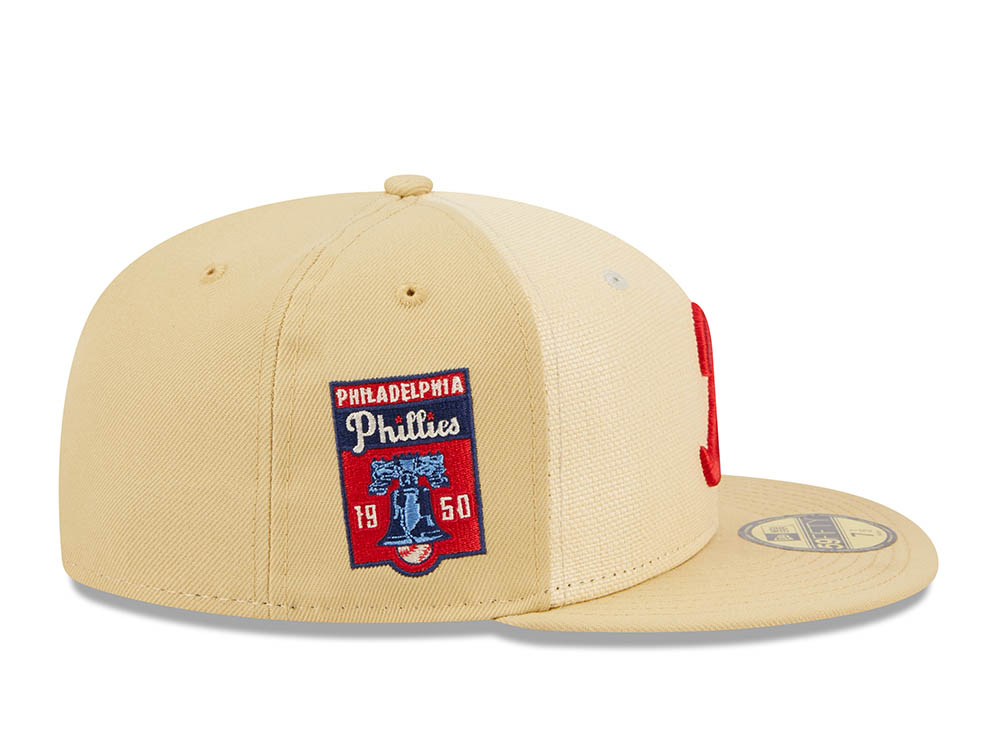 New Era Philadelphia Phillies 1950 Raffia Front Vegas Gold Edition 59Fifty Fitted Gorra