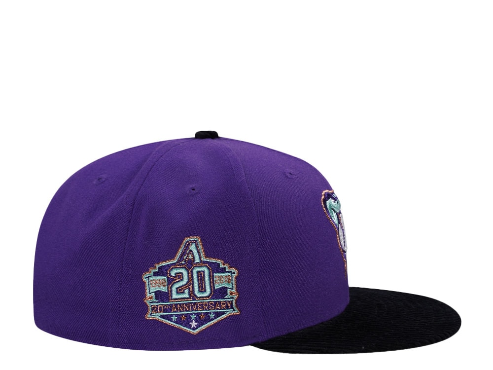 New Era Arizona Diamondbacks 20th Anniversary Cord Visor Edition Purple 59Fifty Fitted Gorra