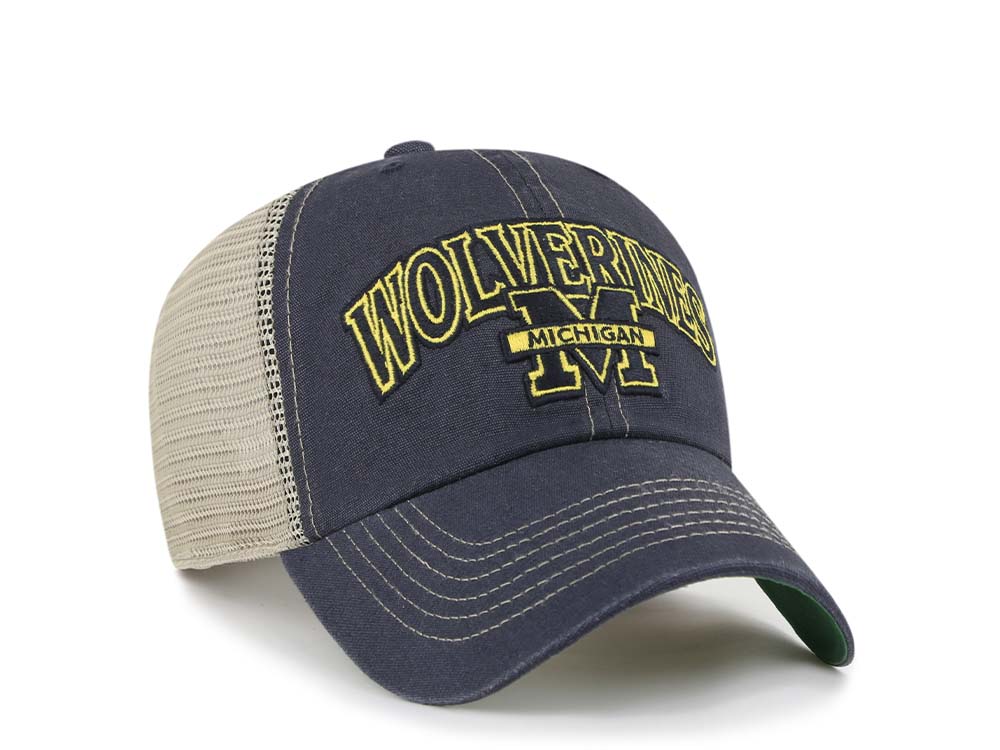 47Brand Michigan Wolverines Vintage Navy Trucker Clean Up Snapback Gorra