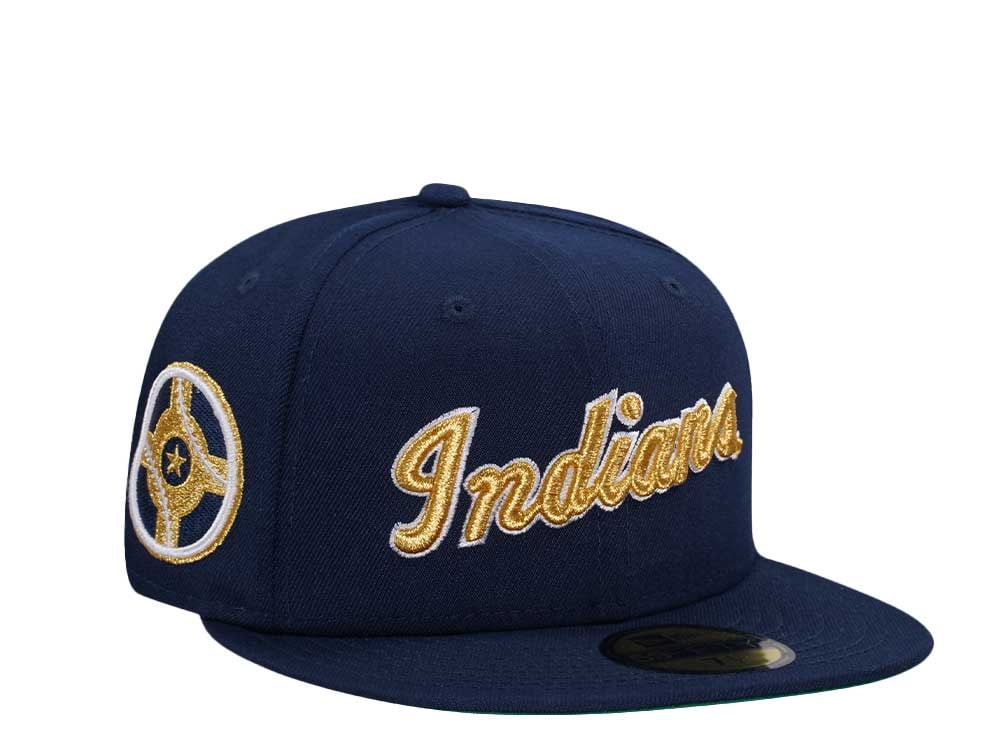 New Era Indianapolis Indians Navy Gold Throwback Edition 59Fifty Fitted Gorra