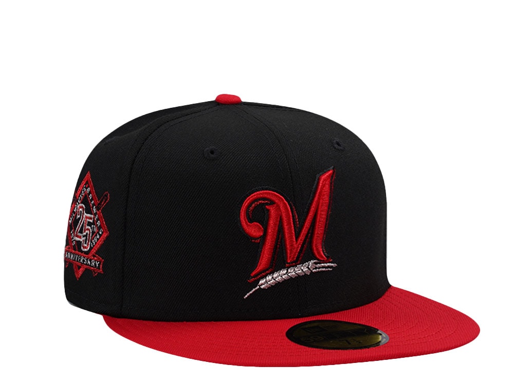 New Era Milwaukee Brewers 25th Anniversary Black Two Tone Edition 59Fifty Fitted Gorra