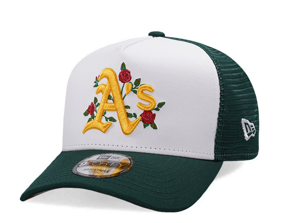 New Era Oakland Athletics Flower Chrome Two Tone Edition 9Forty A Frame Trucker Snapback Gorra