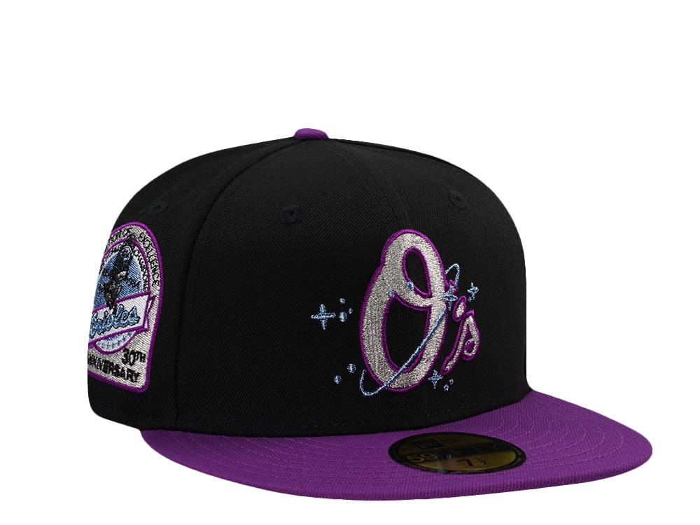 New Era Baltimore Orioles 30th Anniversary Metallic Plum Two Tone Edition 59Fifty Fitted Gorra