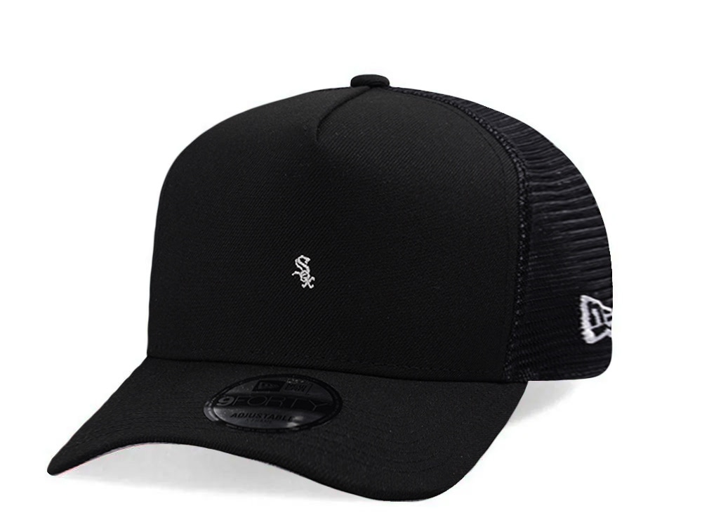 New Era Chicago White Sox Micro Logo Black Edition 9Forty A Frame Trucker Snapback Gorra