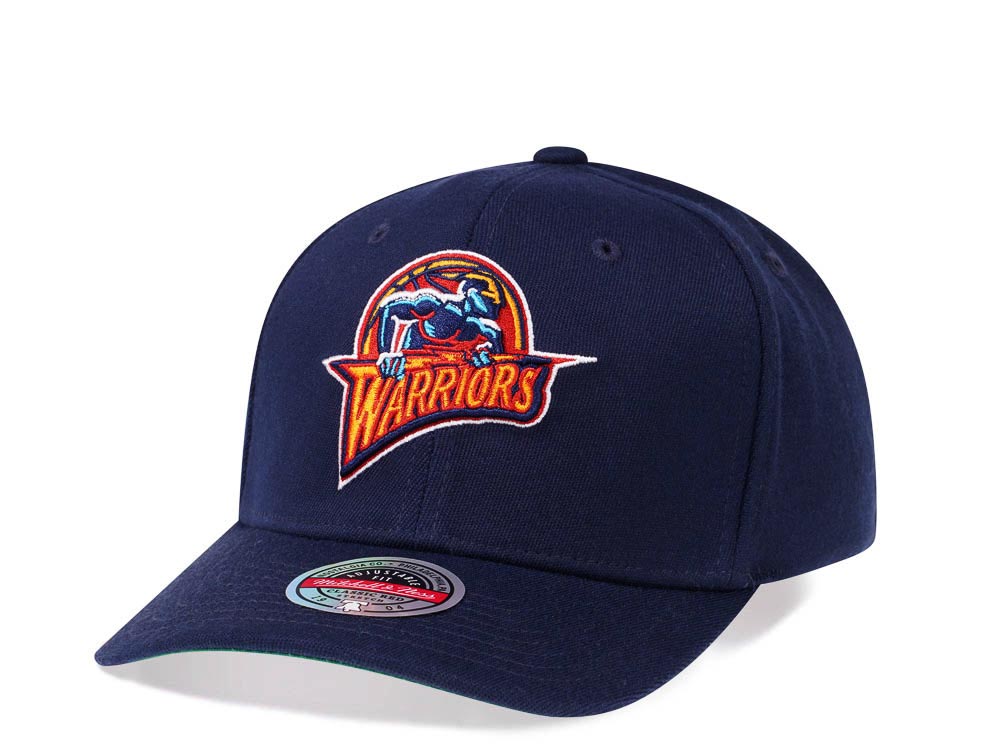 Mitchell & Ness Golden State Warriors Team Ground Red Line Solid Flex Snapback Gorra