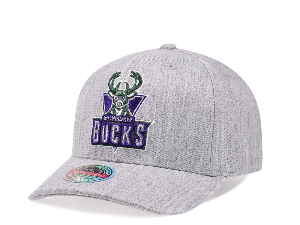Mitchell & Ness Milwaukee Bucks Heather Red Line Flex Snapback Gorra